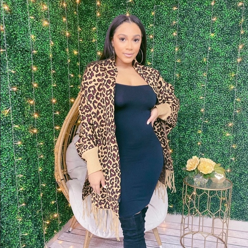 Leopard print Poncho